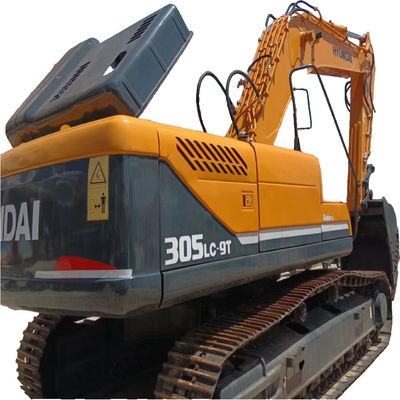 30500 KG 기계 무게 현대305LC-9 크롤러 발굴기 215 kw 사용 된 현대 발굴기