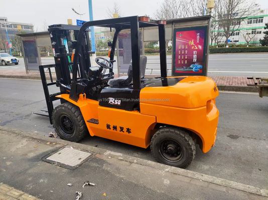 Hangzhou Forklift R50 2m 포크 길이와 4500 kg 무게의 최고 성능 사용 기계