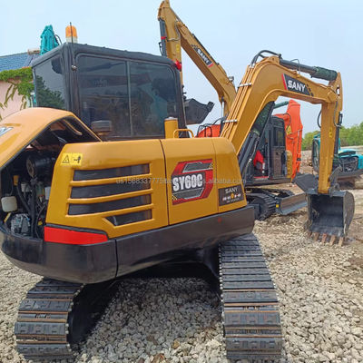 사용 된 Sany SY60C Excavator 0.28M3 버킷 용량 및 6000 KG 기계 무게