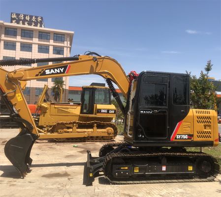 SANY SY75C 프로 발굴기 7톤 운영 무게 원본 수압 펌프 및 사용 된 단위