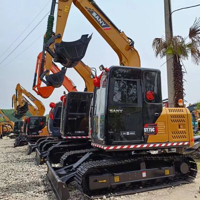 사용 된 Sany SY75C SY75CPRO Excavator 0.32M3 버킷 용량 및 41.1 kW 전력